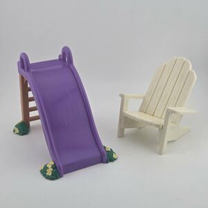 Fisher-Price Loving Family Dollhouse Outdoor Playground Slide & Chair LOT